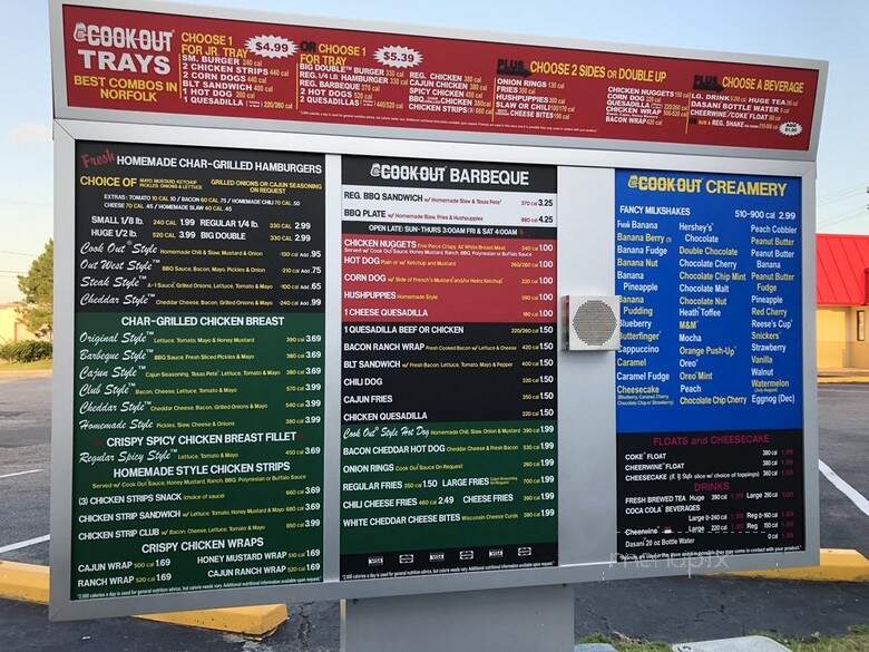 Cook Out - Norfolk, VA menu_pic