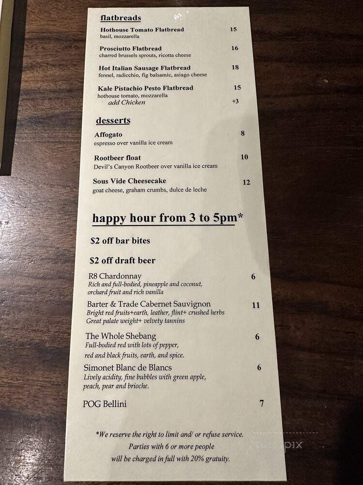 Cordial Cellar + Lounge - Castro Valley, CA menu_pic