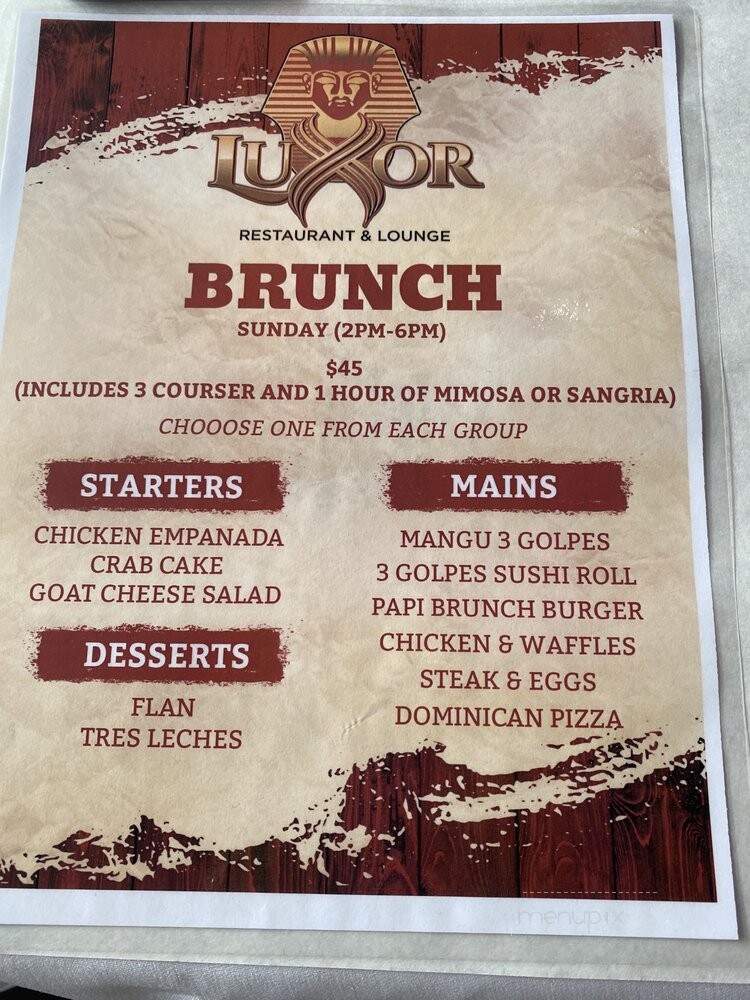 Luxor NY - New York, NY menu_pic