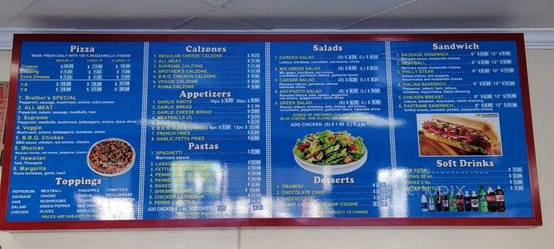RJD Brothers Pizzeria - Inglewood, CA menu_pic