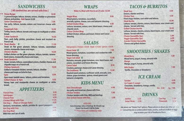 Sauganash Grill - Chicago, IL menu_pic