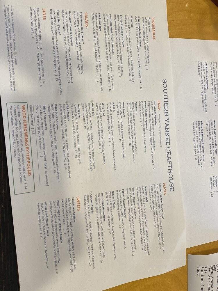 Southern Yankee Crafthouse - Houston, TX menu_pic