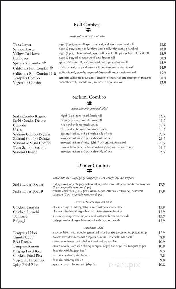 Sushi Lover - Clarkston, MI menu_pic