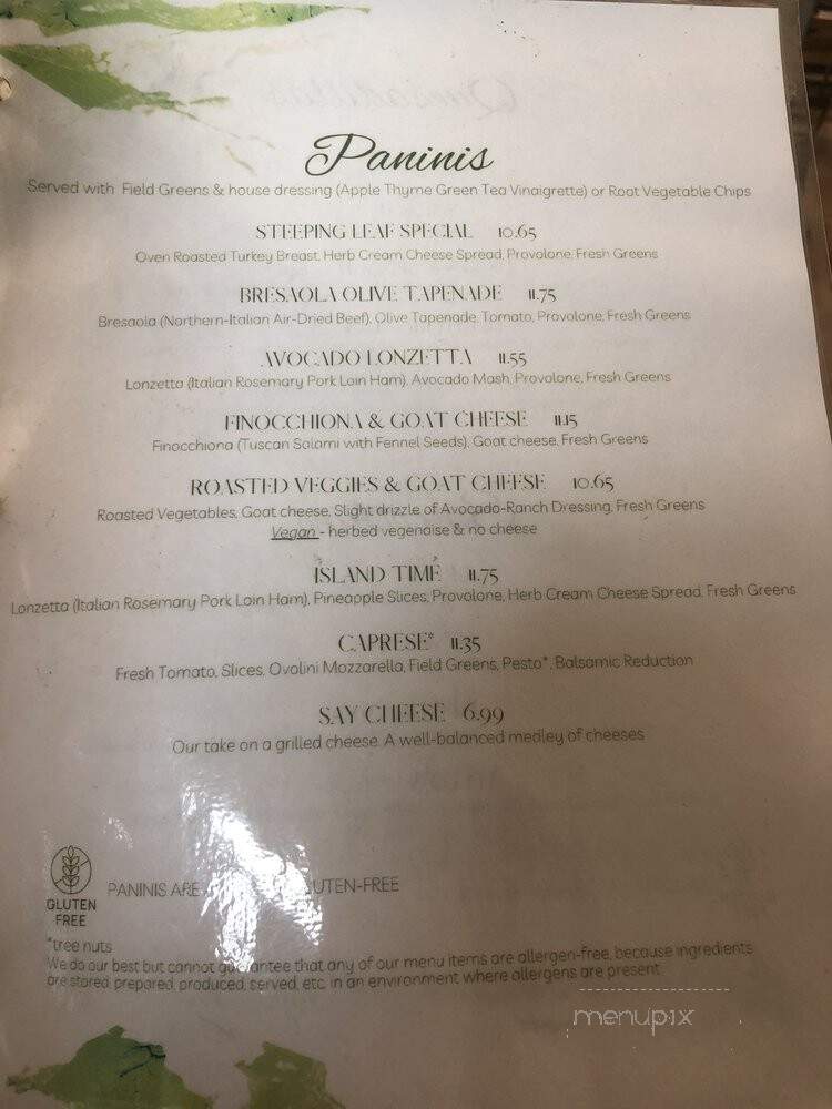 The Steeping Leaf - Morgan, PA menu_pic