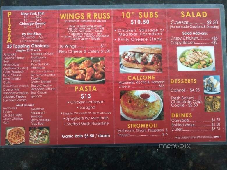 Vincenzo's New York to Chicago Pizzeria - Fort Lauderdale, FL menu_pic