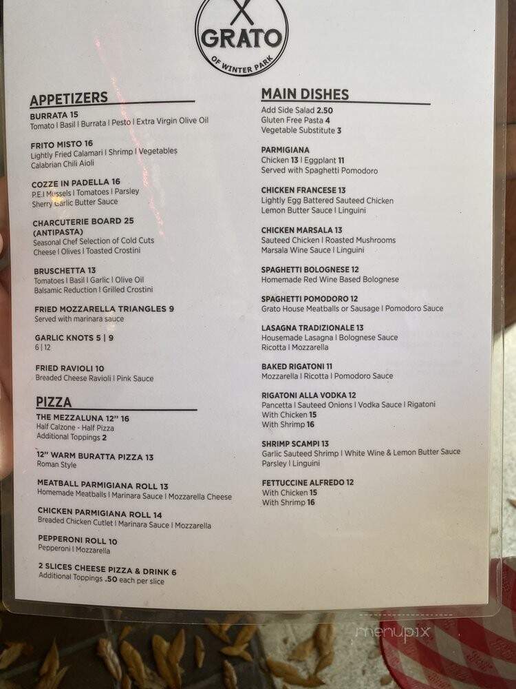 Grato of Winter Park - Winter Park, FL menu_pic
