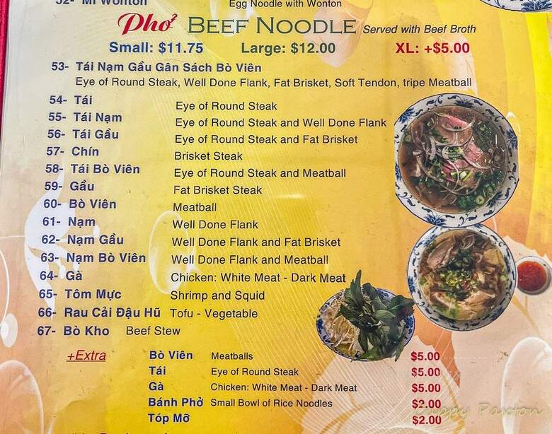 Hu tieu My Tho restaurant - Garland, TX menu_pic