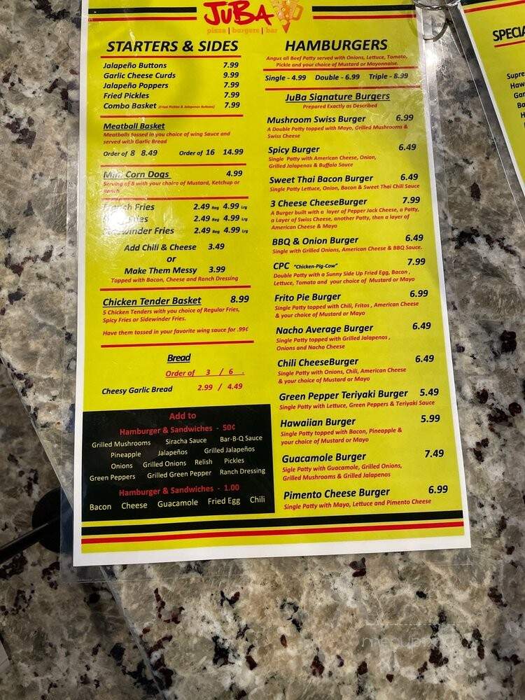 Juba Pizza Bar - ANNA, TX menu_pic