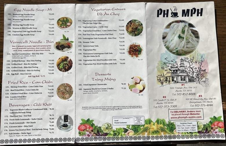 Pho MPH - Austin, TX menu_pic