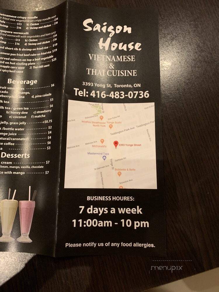 Saigon House - Toronto, ON menu_pic