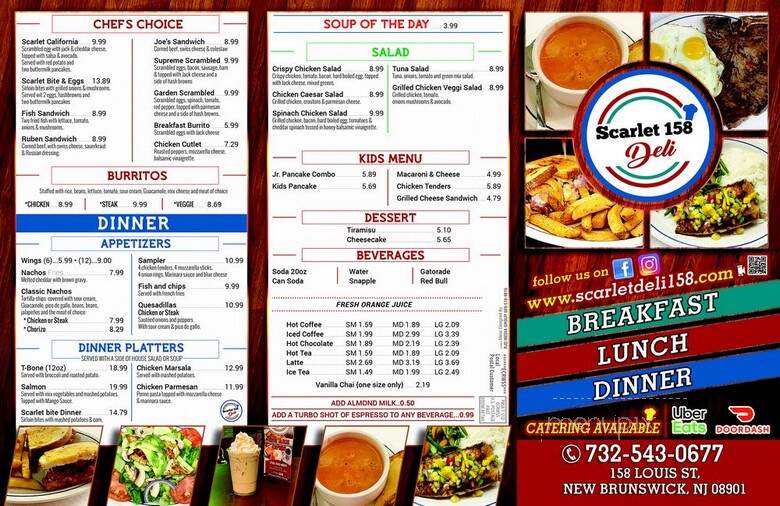 Scarlet 158 Restaurant - New Brunswick, NJ menu_pic