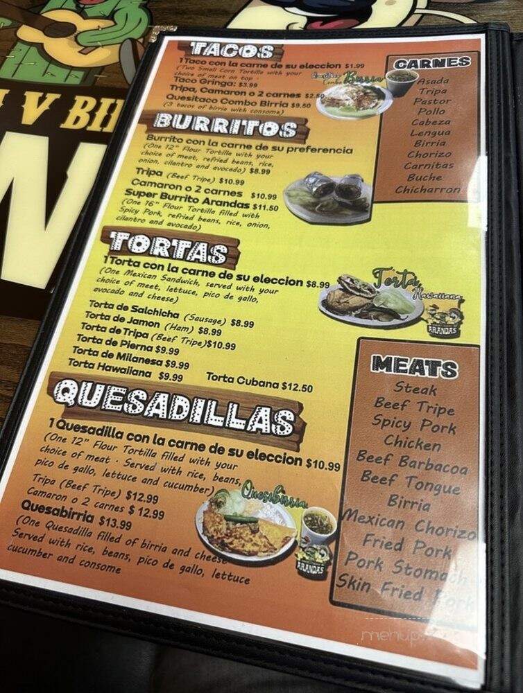 Taqueria y Birrieria Arandas - Nashville, TN menu_pic