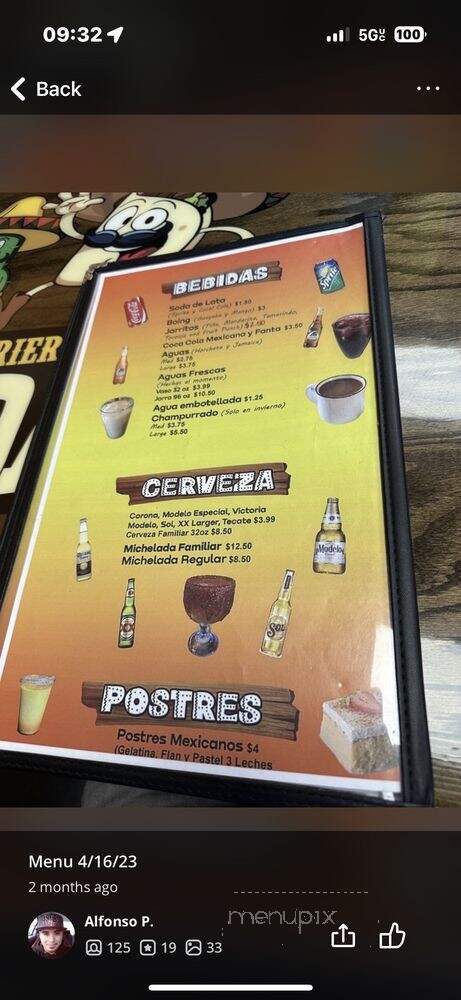 Taqueria y Birrieria Arandas - Nashville, TN menu_pic