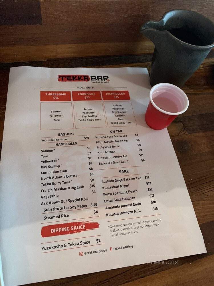 Tekka Bar Handroll & Sake - Delray Beach, FL menu_pic