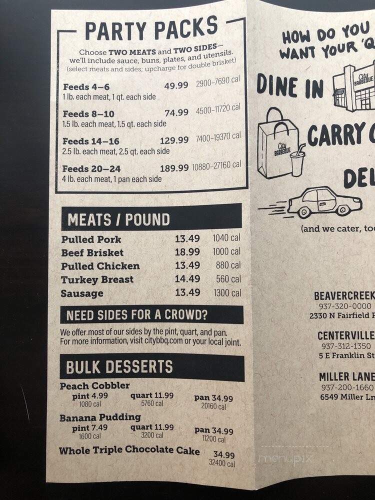 City Barbeque - Dayton, OH menu_pic