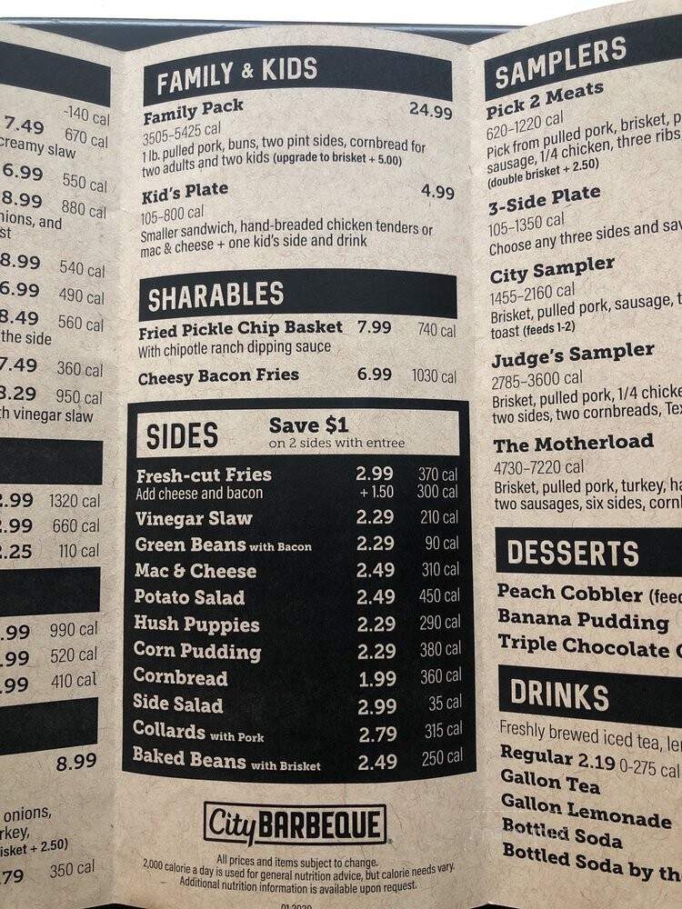 City Barbeque - Dayton, OH menu_pic
