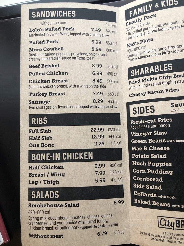 City Barbeque - Dayton, OH menu_pic