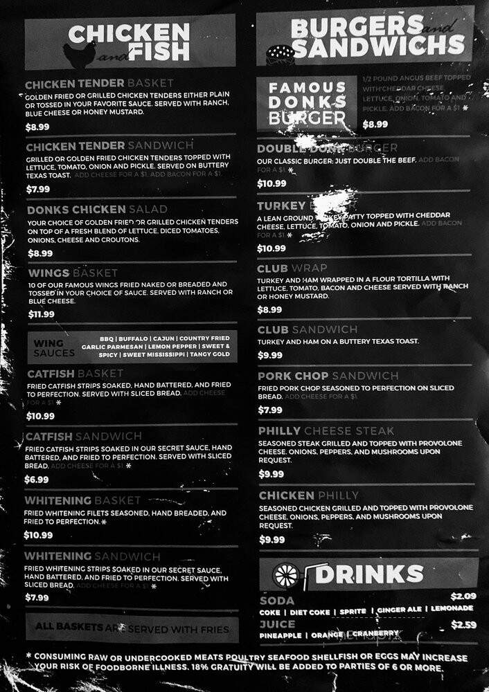 Donk's - Nashville, TN menu_pic
