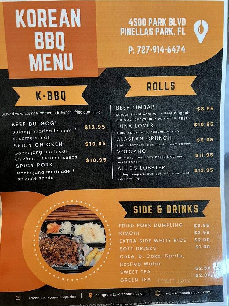 Korean BBQ - Pinellas Park, FL menu_pic