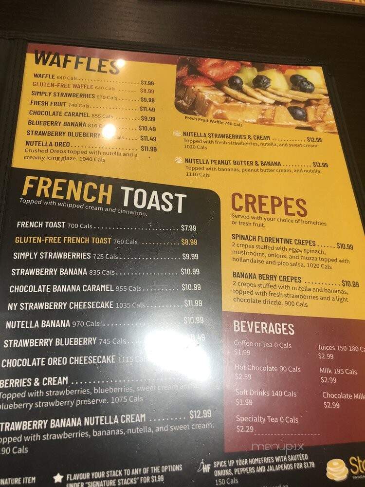 Stacked Pancake & Breakfast House - Burlington, ON menu_pic
