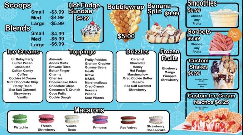 Sweet Scoops Blender Bar - Farmington, AR menu_pic