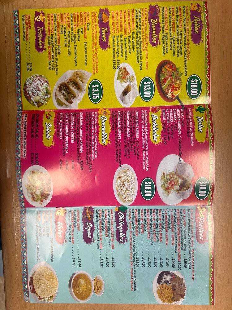 Abuela Antonia Mexican Restaurant - Brooklyn, NY menu_pic