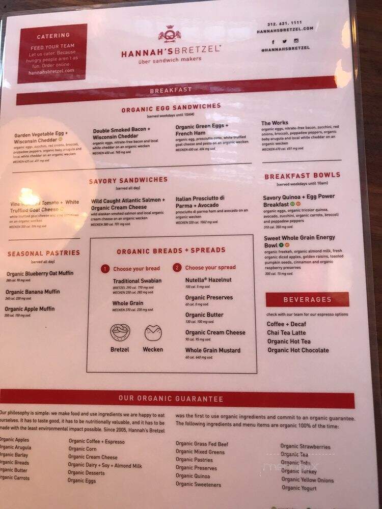 Hannah's Bretzel - Chicago, IL menu_pic