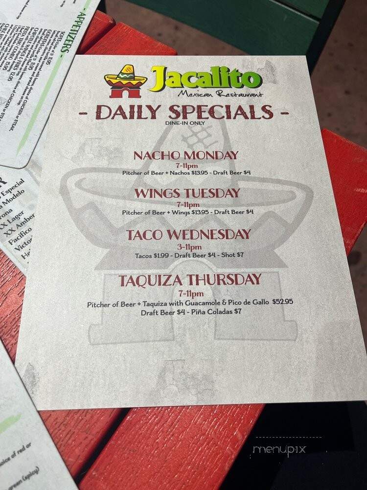 Jacalito Taqueria 3 - Miami, FL menu_pic