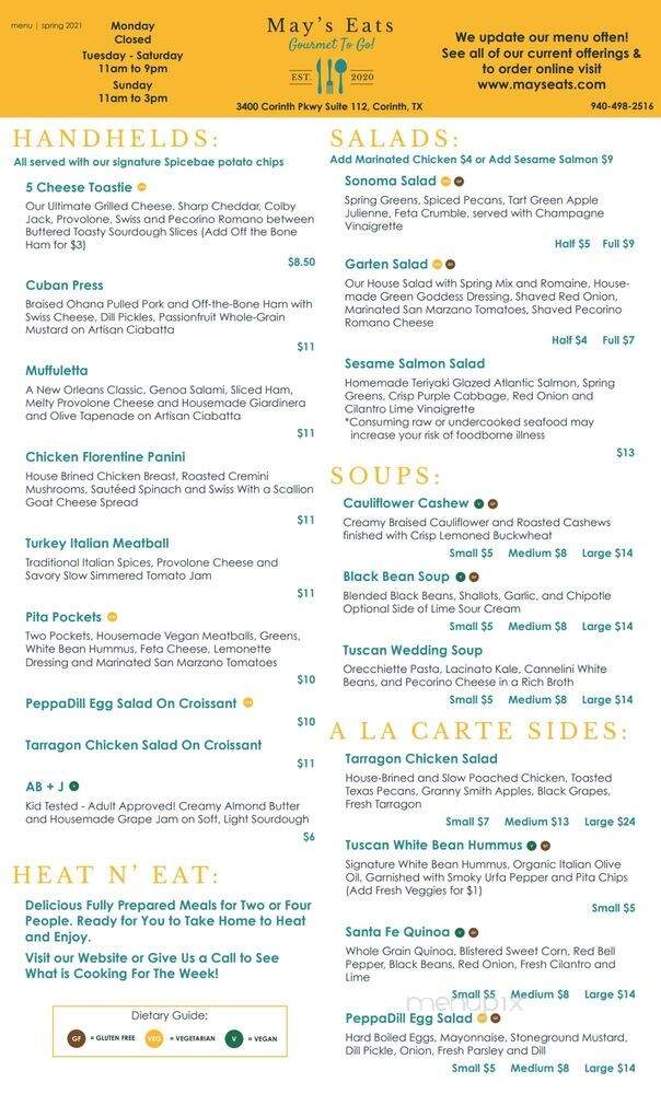 May's Eats - Corinth, TX menu_pic