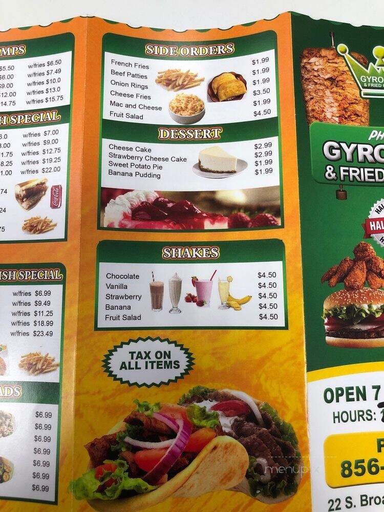 Philly Gyro King and Fried Chicken - Woodbury, NJ menu_pic