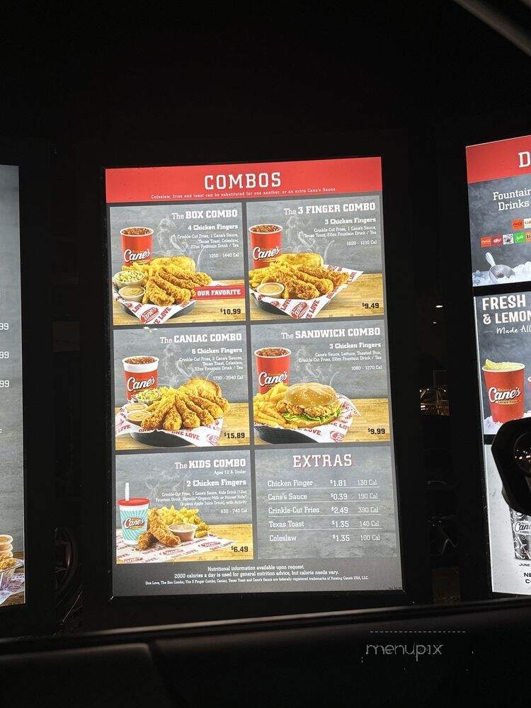 Raising Cane's Chicken Fingers - Phoenix, AZ menu_pic