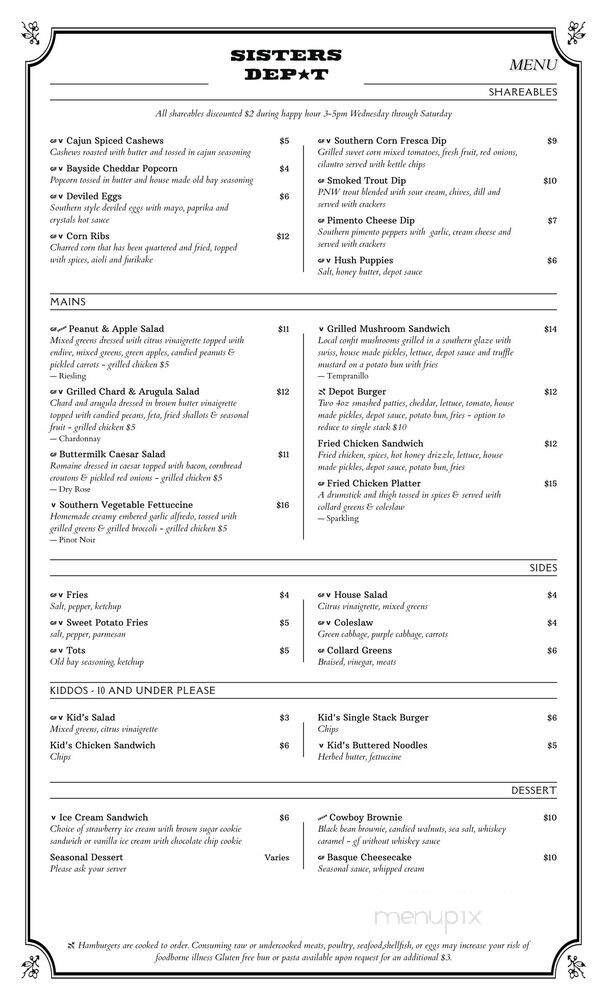 Sisters Depot - Sisters, OR menu_pic