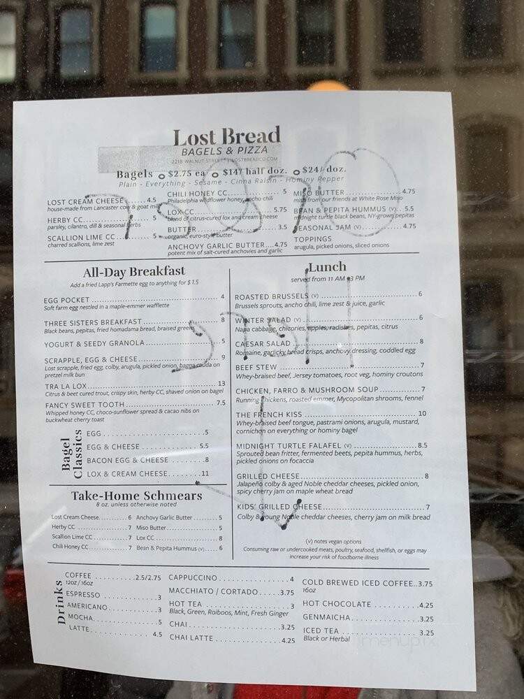 Lost Bread - Philadelphia, PA menu_pic