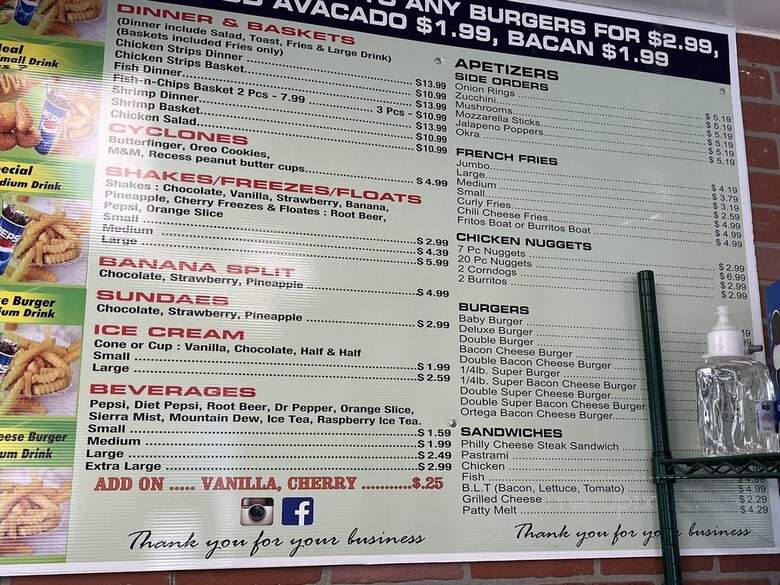 Rainbow Drive In - Visalia, CA menu_pic