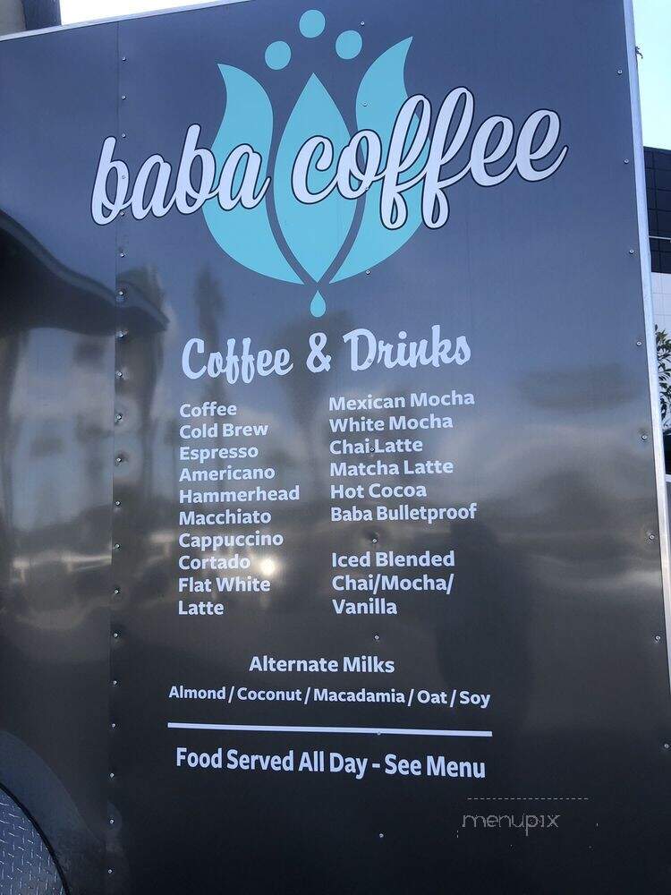 Baba Coffee Mobile - Oceanside, CA menu_pic