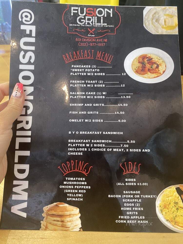 Fusion Grill - Washington, DC menu_pic