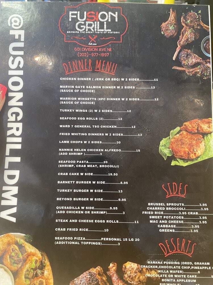 Fusion Grill - Washington, DC menu_pic