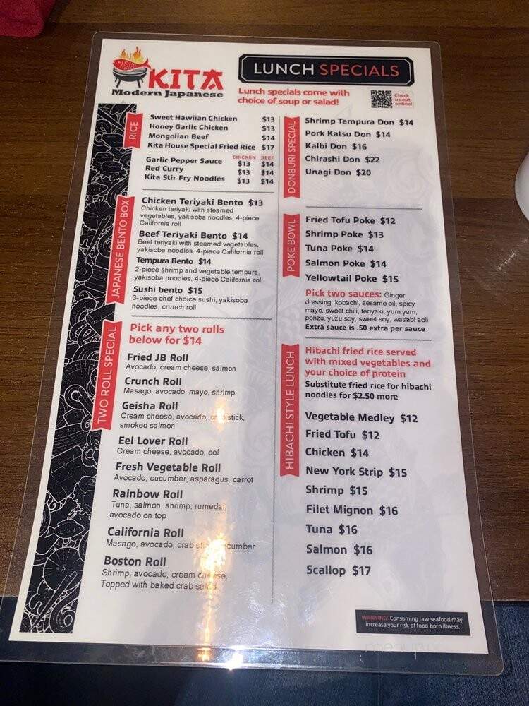 Kita Modern Japanese - Charleston, WV menu_pic