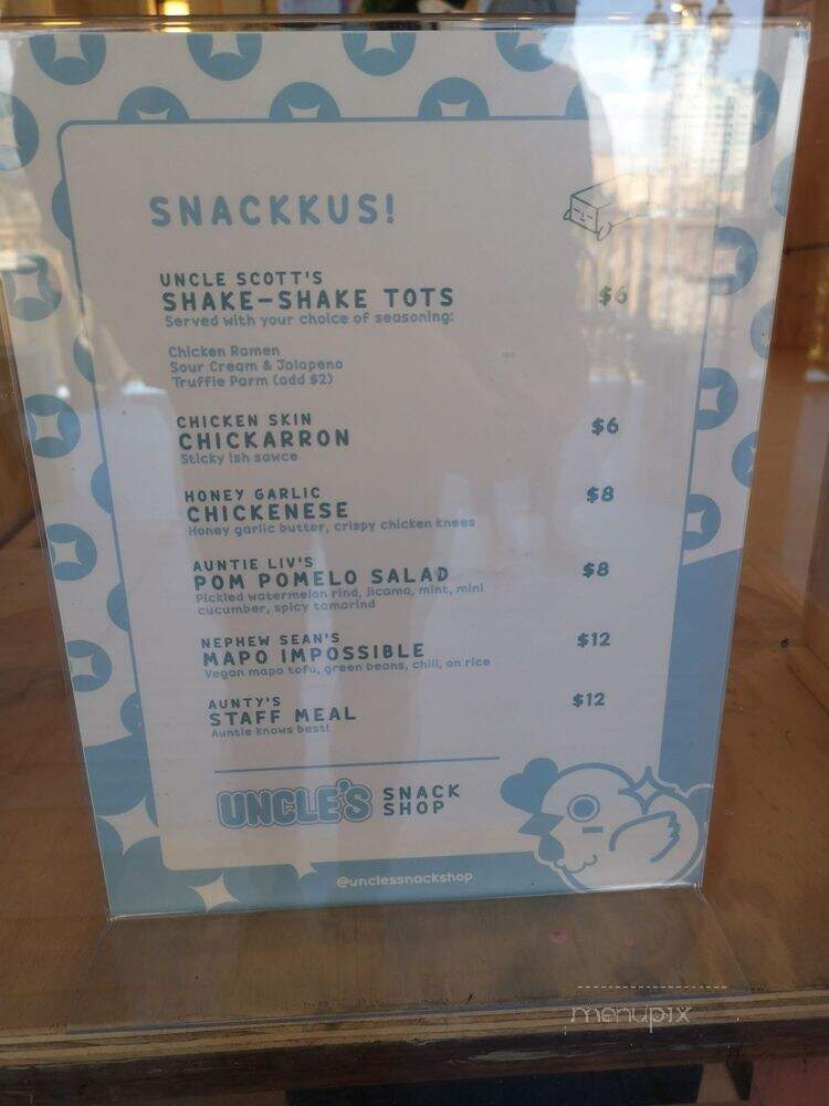 Uncle's Snack Shop - Richmond, BC menu_pic