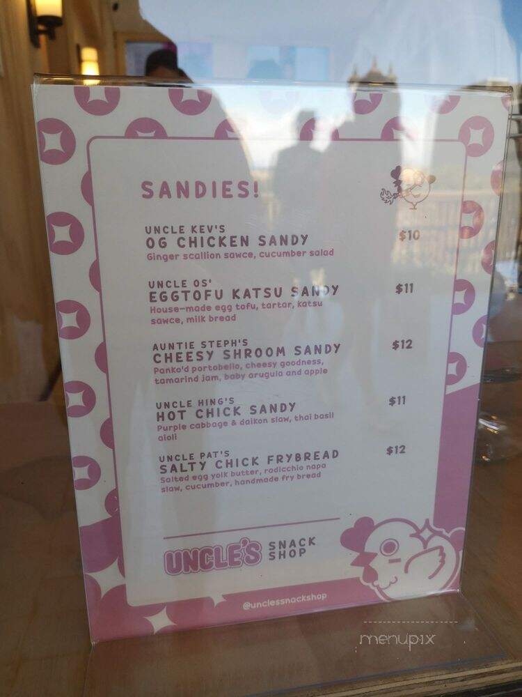 Uncle's Snack Shop - Richmond, BC menu_pic