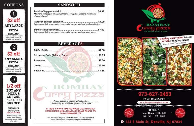 Bombay Curry Pizza - Denville, NJ