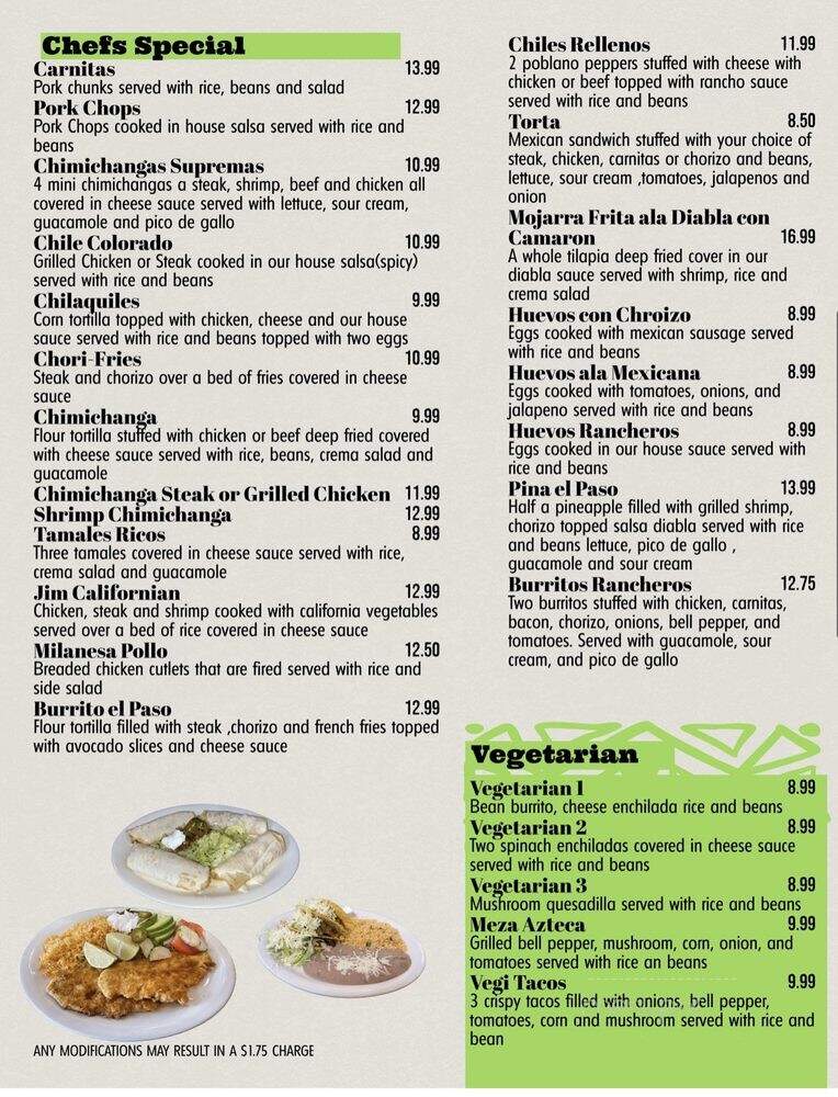 El Paso Mexican Restaurant - Clarksville, TN menu_pic