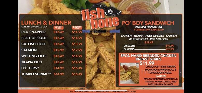 Fishbone Seafood - Hawthorne, CA menu_pic