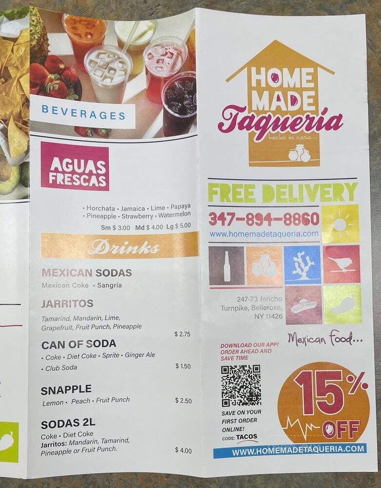 Homemade Taqueria - Bellerose, NY menu_pic