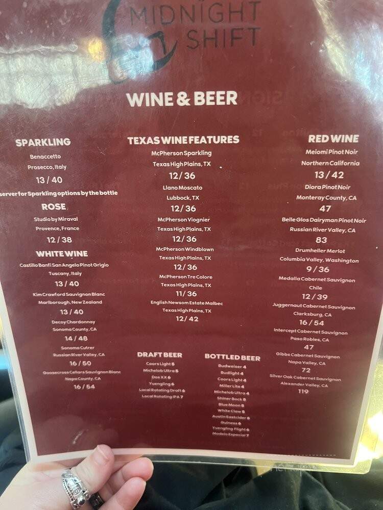 Midnight Shift - Lubbock, TX menu_pic