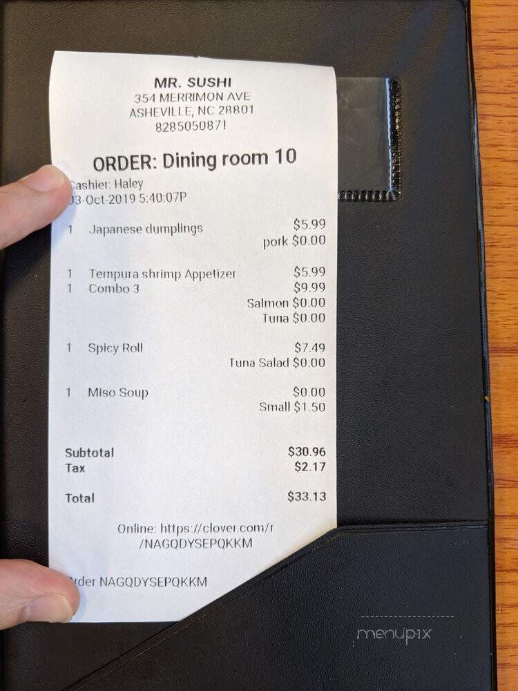 Mr.Sushi - Asheville, NC menu_pic