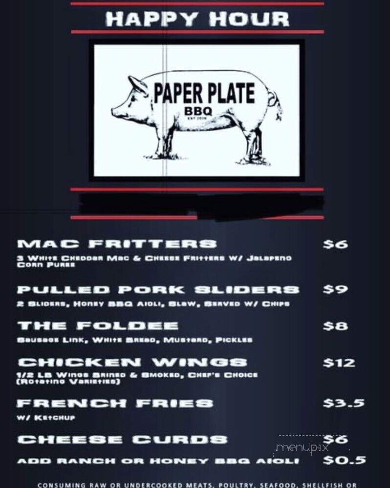 Paper Plate BBQ - Eugene, OR menu_pic