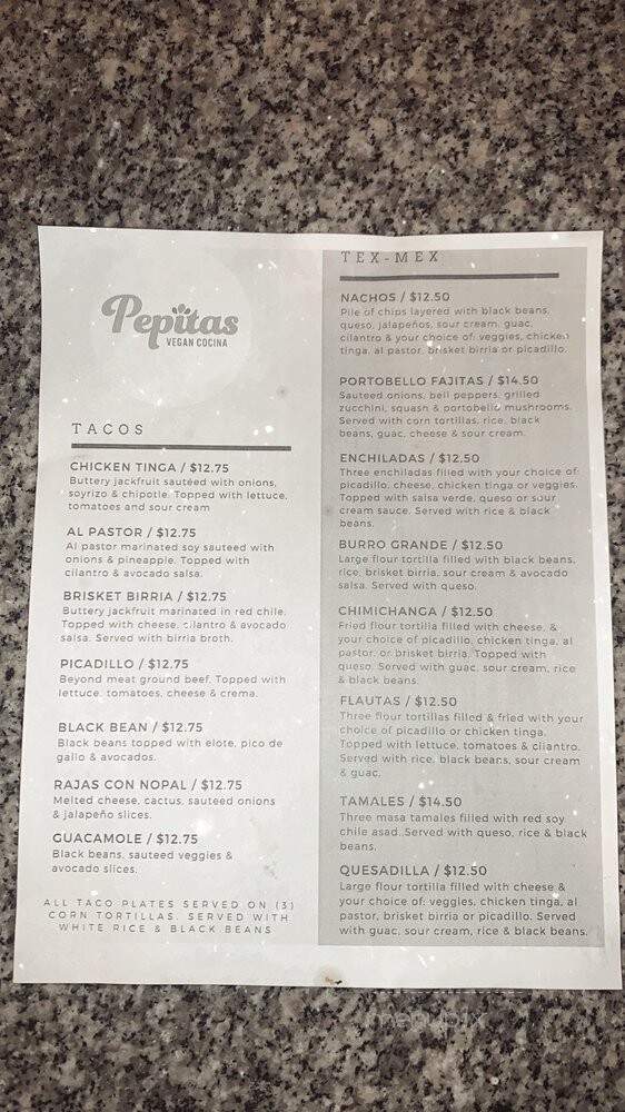 Pepitas Vegan Cocina - Denton, TX menu_pic