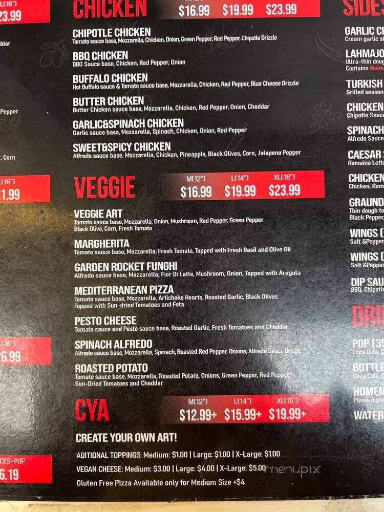 Pizza Art - Burnaby, BC menu_pic