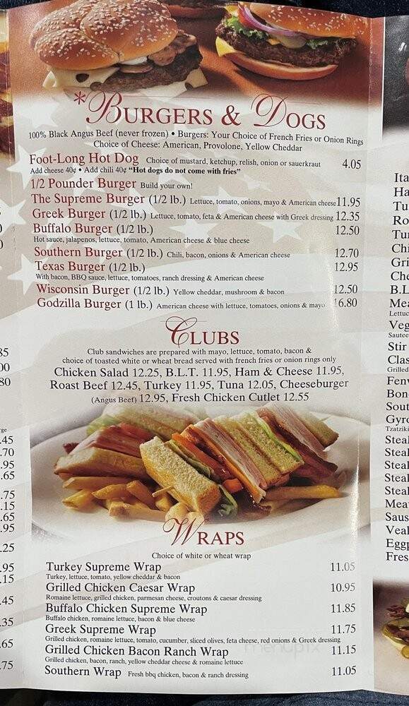 Supreme Pizza - East Greenwich, RI menu_pic